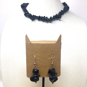 Black Necklace Earrings set